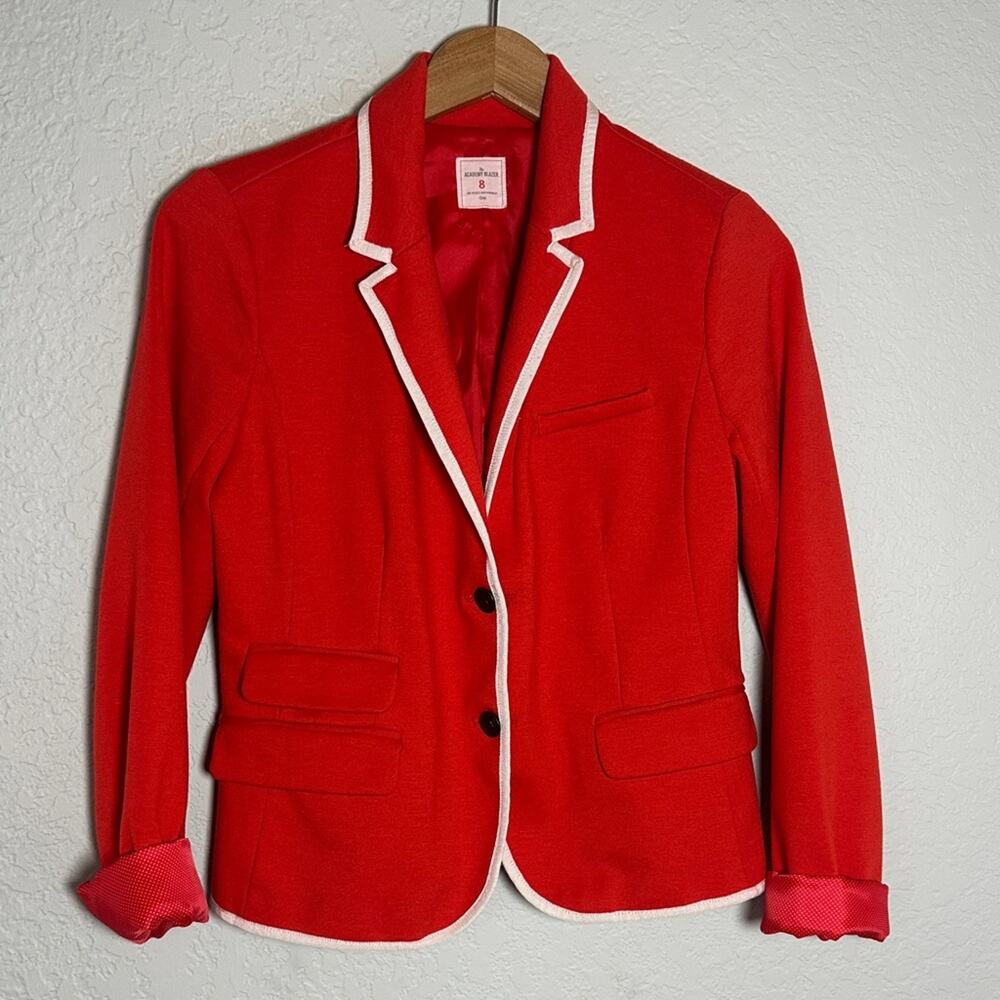 GAP Academy Blazer Orange White Grosgrain Trim Preppy Collegiate Twee Academia